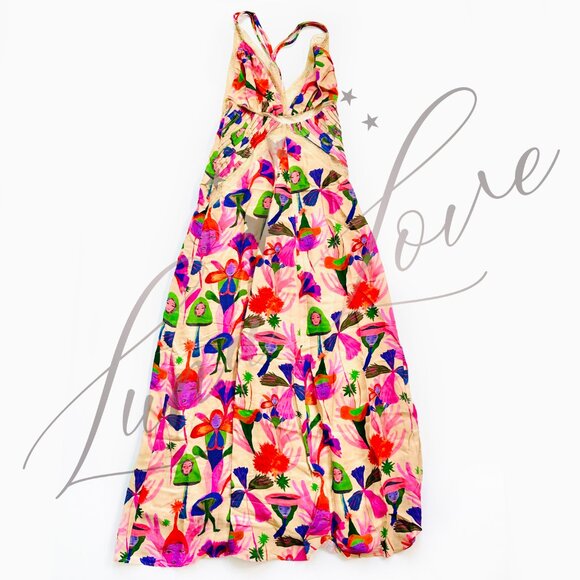 FARM RIO Fairies Sand Slip Midi Dress NWT - Picture 4 of 12